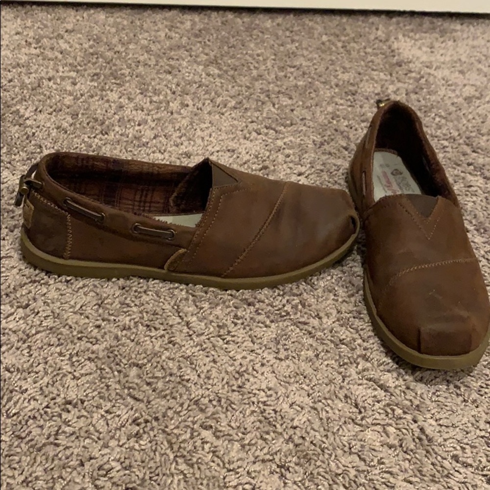 Bobs Skechers slip on plush shoes